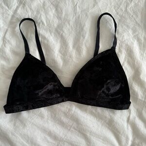 Dynamite black velour bralette